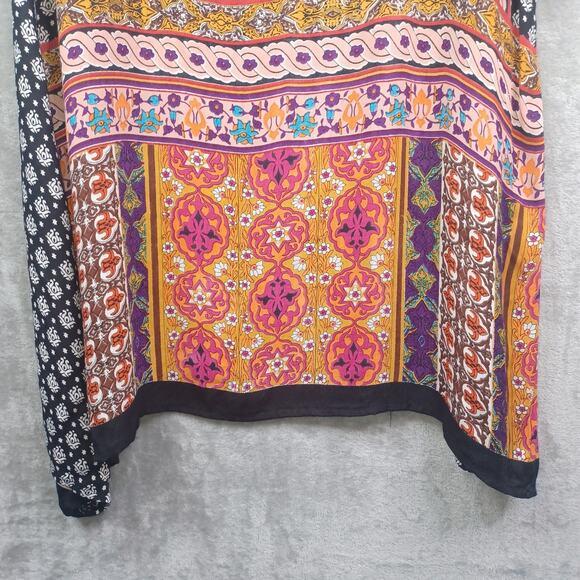 Anandas Collection Boho Tunic Dress XL Multi Color Tribal Hippie Cover Up Beach - Picture 9 of 12